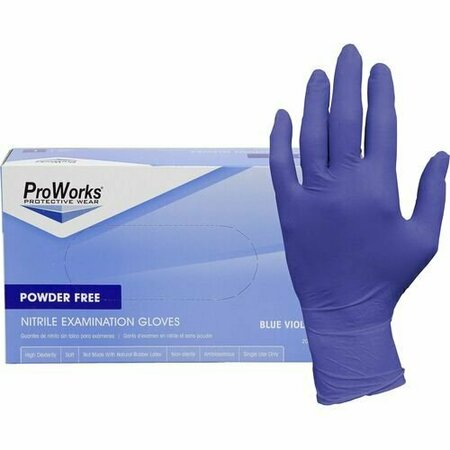 HOSPECO Nitrile Exam Gloves, 3 mil Palm Thickness, Nitrile, Powder-Free, L, 10 PK HOSGLN125FL